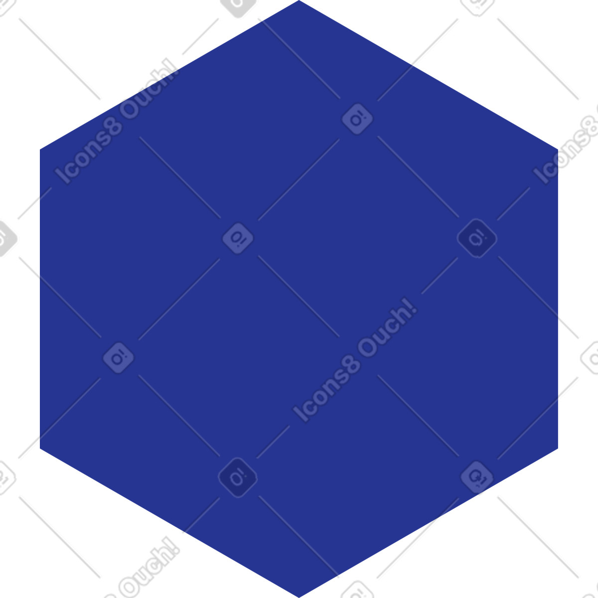 Illustration Hexagone bleu foncé dans le style Fogg à télécharger aux formats PNG, SVG