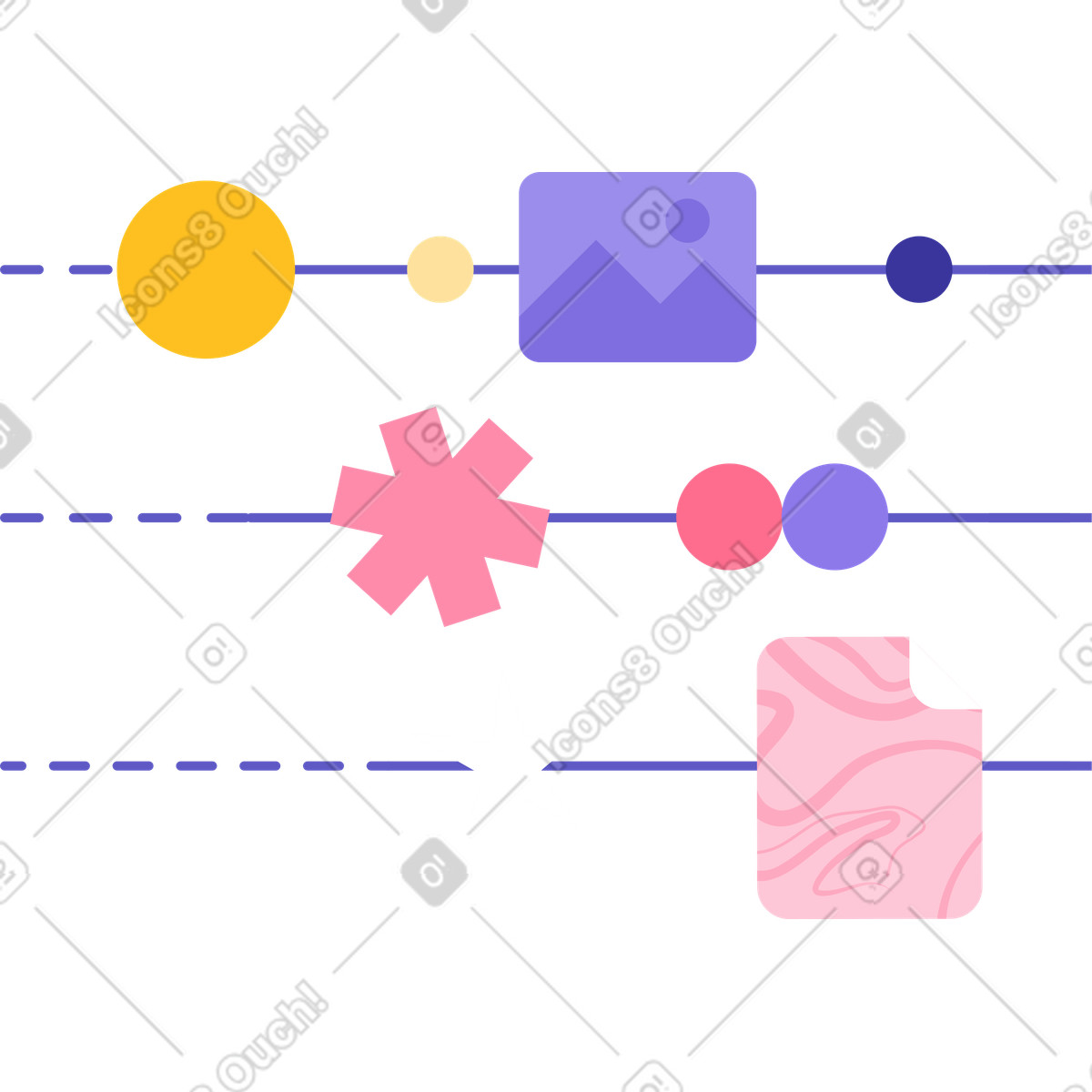Ilustración Flujo de datos en estilo Bright a descargar en PNG y SVG