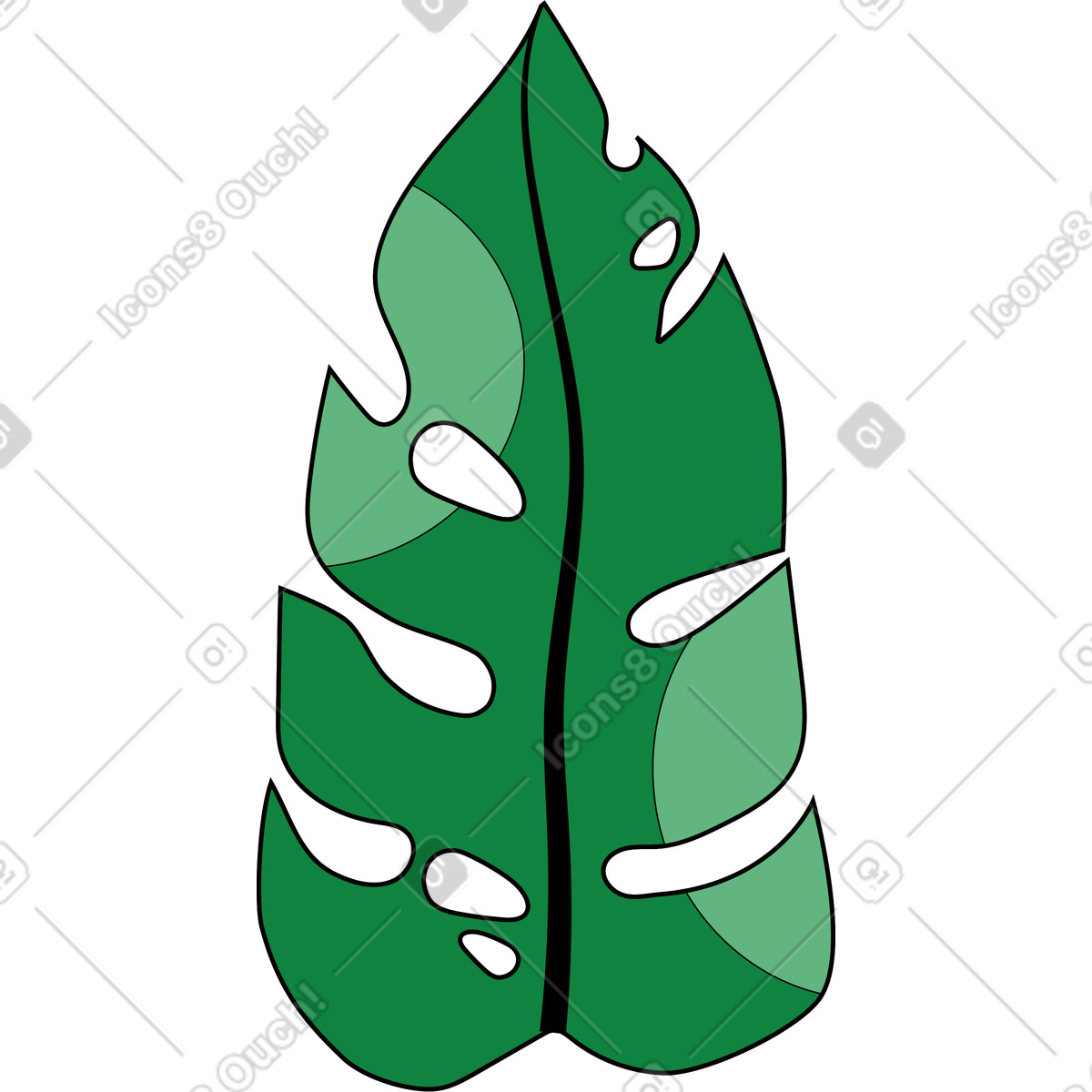 Ilustración Hoja de palma en estilo Surr a descargar en PNG y SVG
