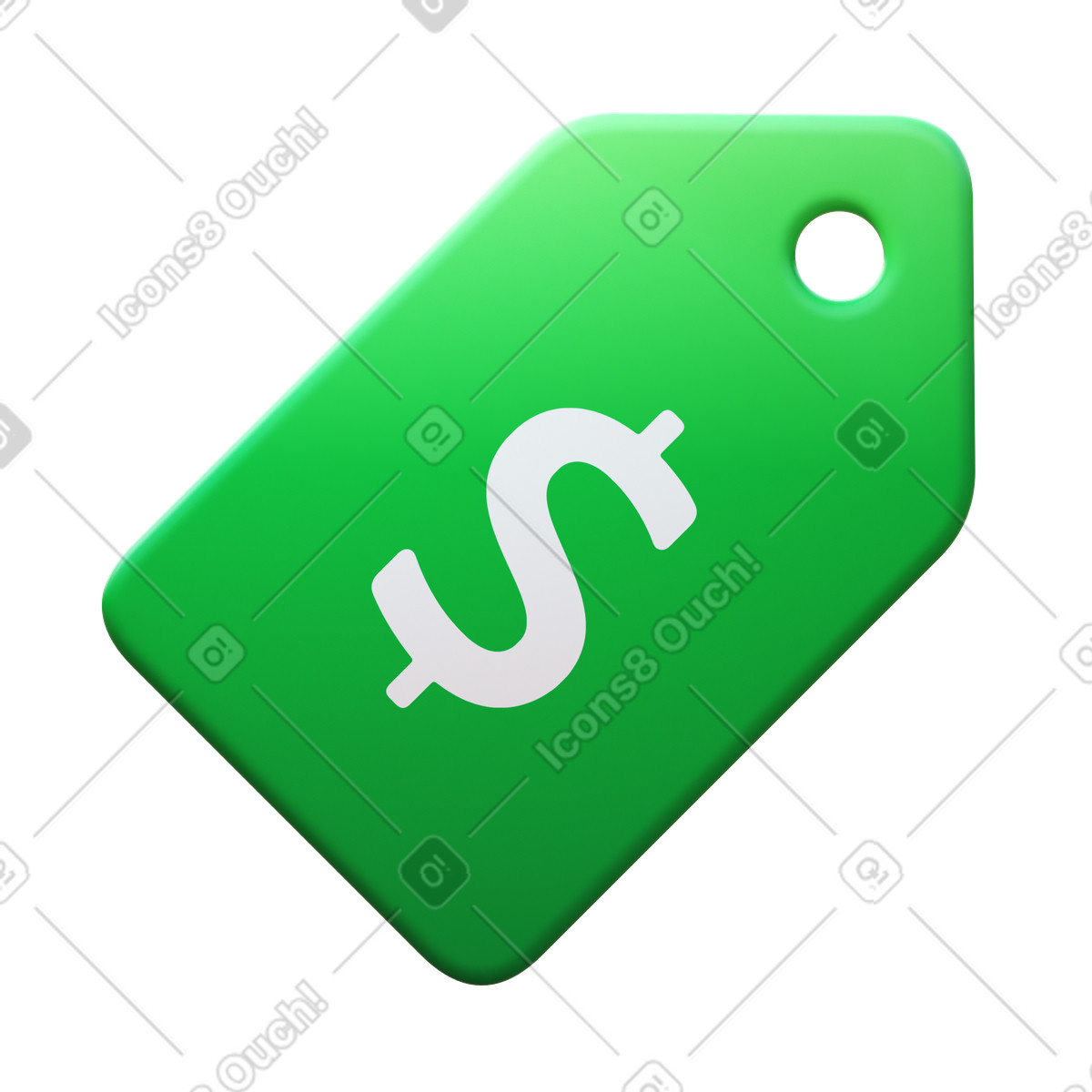 下载 3D Fluency 风格的 价格标签美元 插画，支持 PNG、SVG 格式