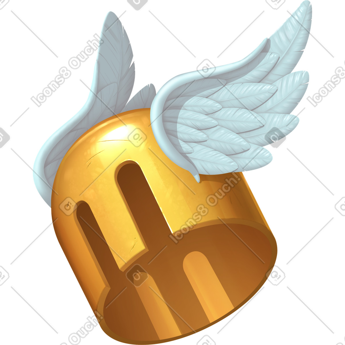 Ilustración Golden helmet with wings en estilo Props a descargar en PNG y SVG