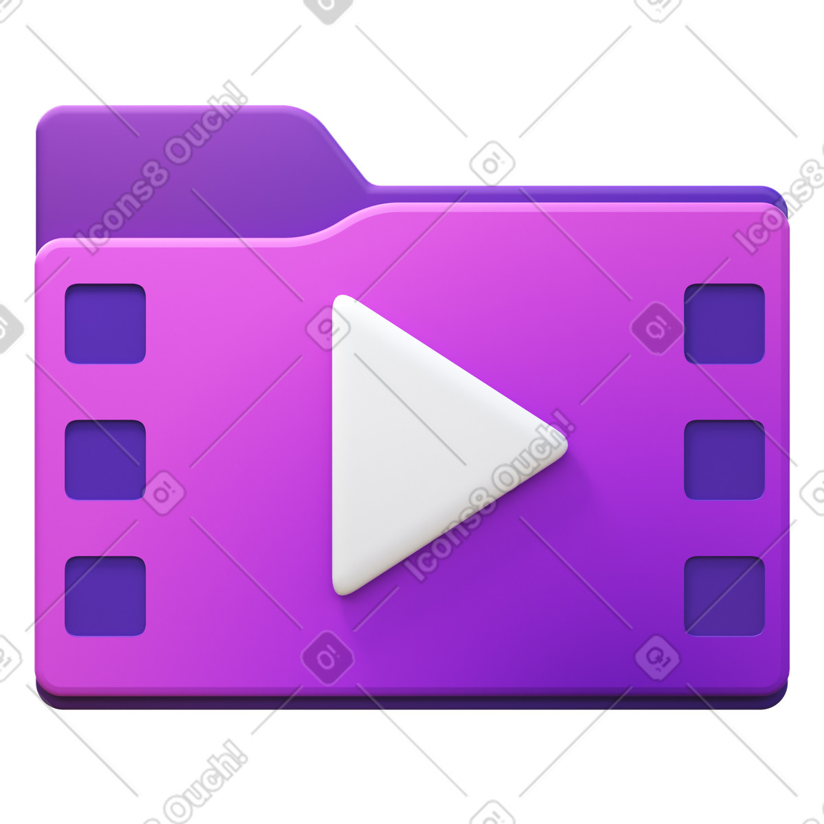 Movies folder v-Illustration im 3D Fluency-Stil als Download in PNG, SVG