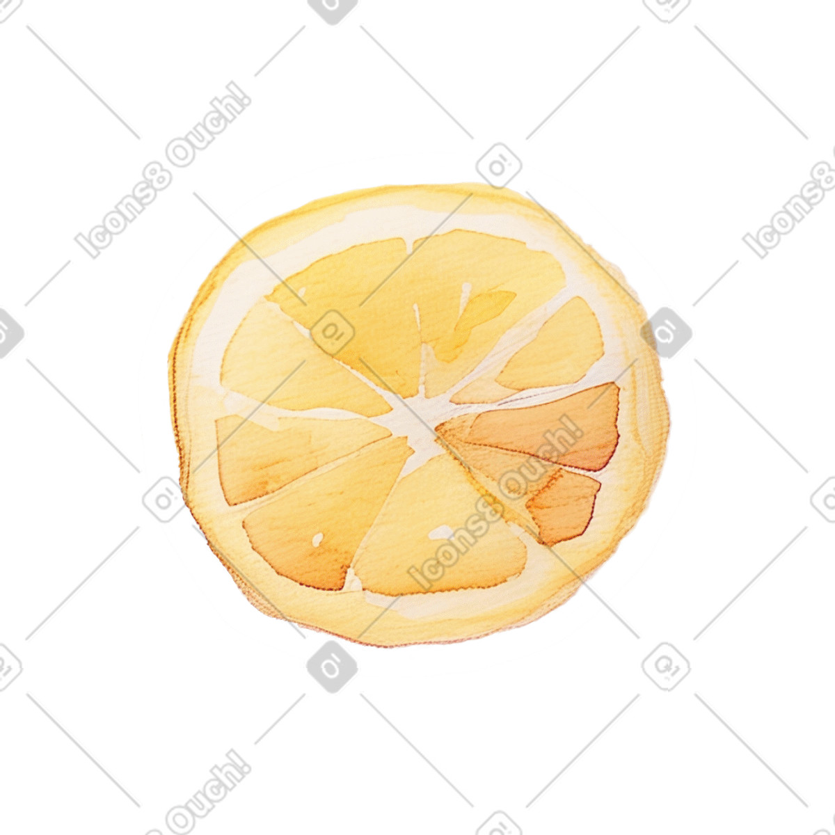 Limone affettato illustrazione in stile Watercolor scarica in PNG, SVG
