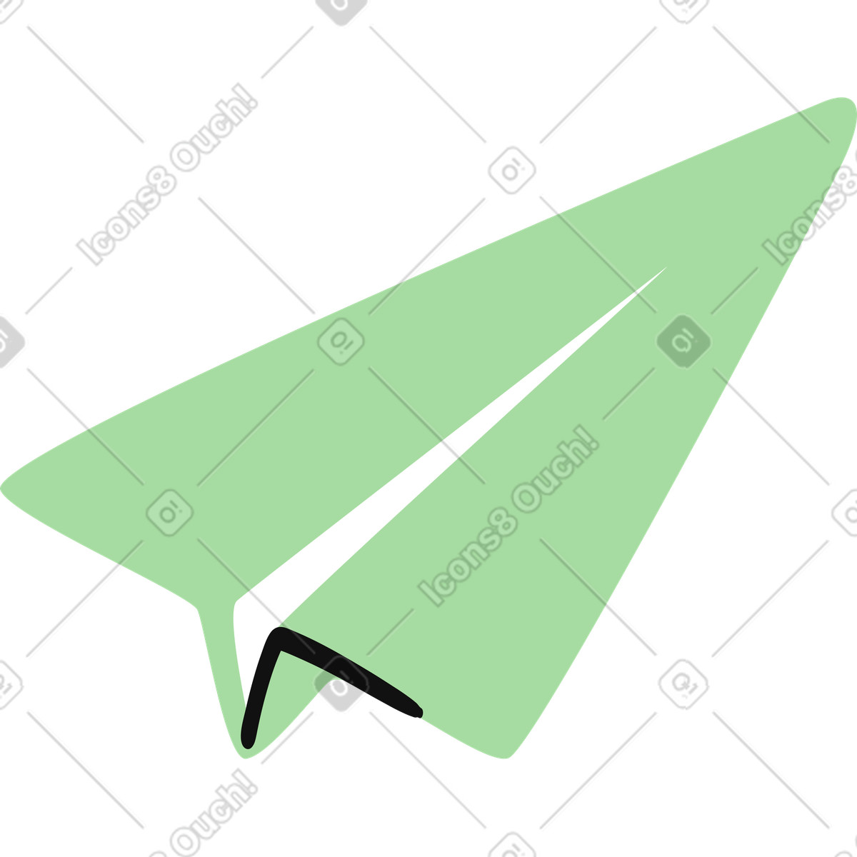 Organic 스타일의 Paper airplane green origami plane symbol for message sending 일러스트레이션 PNG, SVG 다운로드