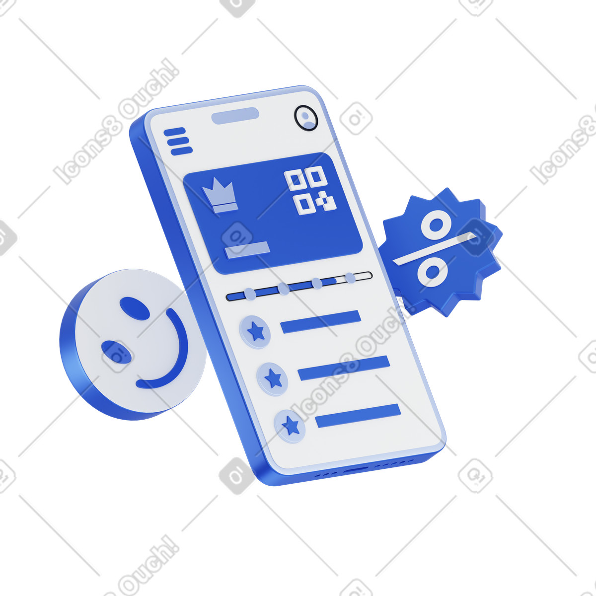 Bonus card in loyalty program animated illustration in GIF, Lottie (JSON), AE
