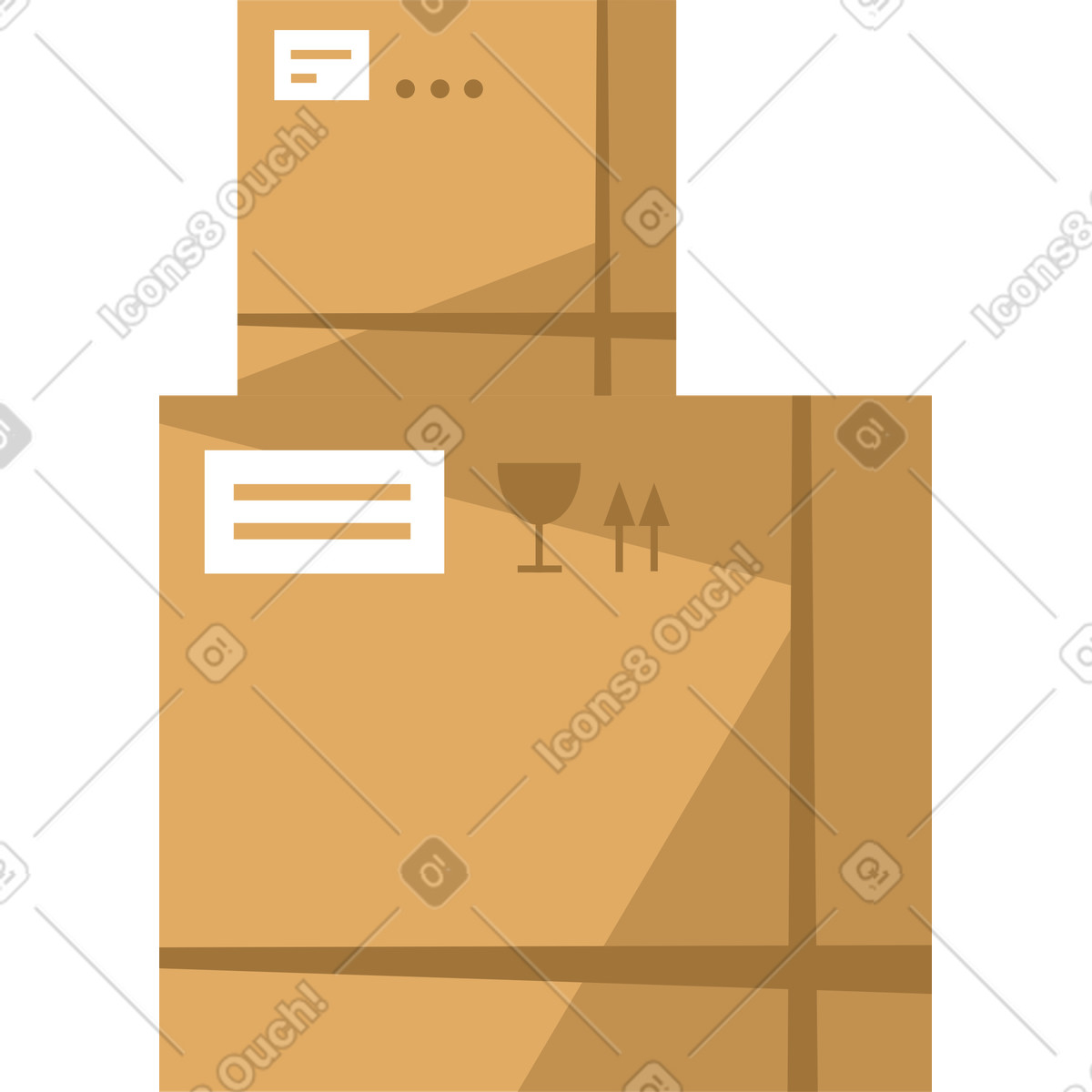 Zwei boxen-Illustration im Lagom-Stil als Download in PNG, SVG