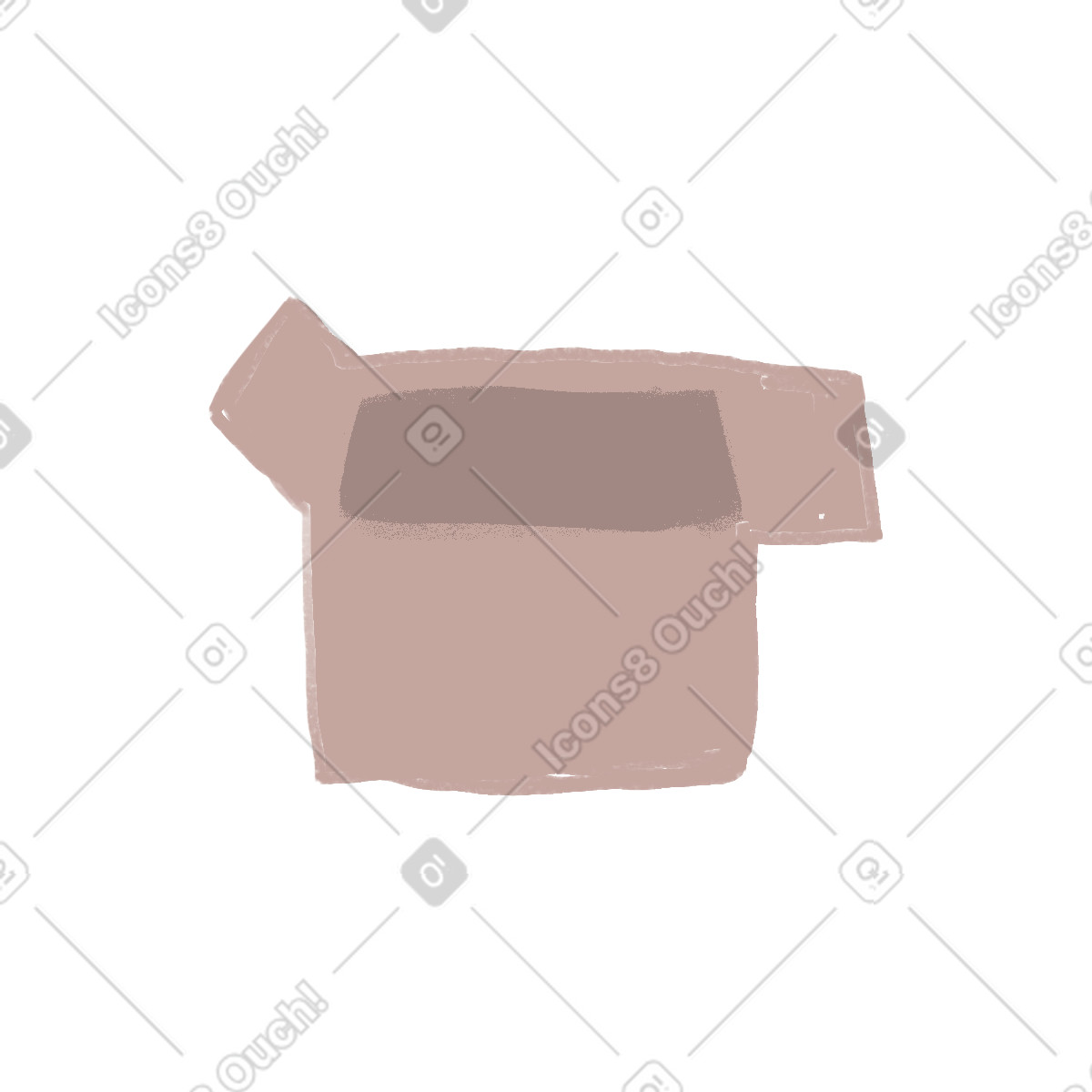 Illustration Boîte en carton dans le style Ikigai à télécharger aux formats PNG, SVG