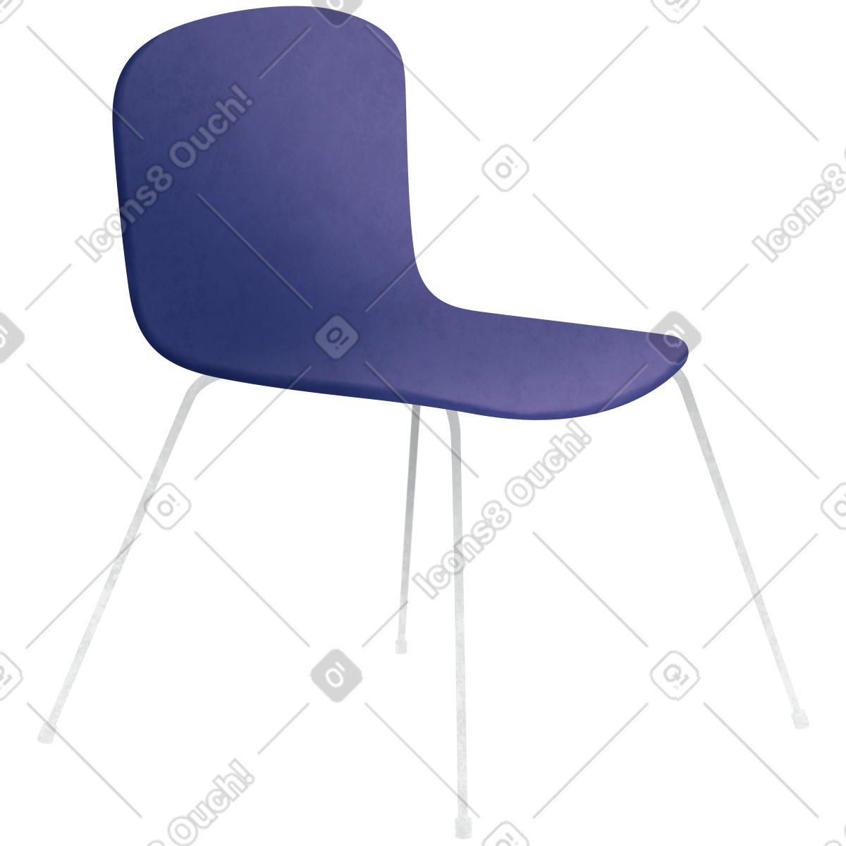 Ilustração de Chair with purple seat side em no estilo Lifestyle para baixar em PNG, SVG