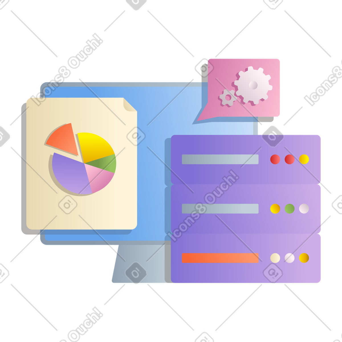Analisi della scienza dei dati illustrazione in stile Silky scarica in PNG, SVG