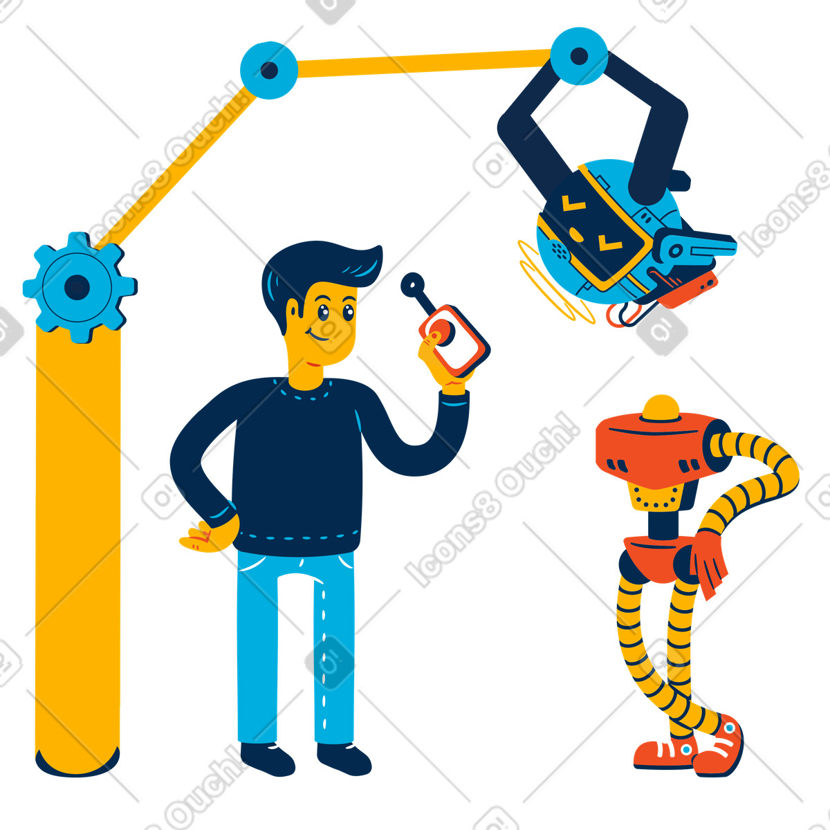 Creating a robot illustration in PNG, SVG