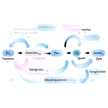 A detailed diagram showcasing the biochemical pathway of glucose metabolism is displayed. The pathway is illustrated with arrows indicating the flow of glucose through various stages of glycolysis, the citric acid cycle, and oxidative phosphorylation. Each step is labeled clearly with descriptive terms such as "Glycolysis," "Pyruvate Oxidation," and "Citric Acid Cycle." Various enzymes involved in the reactions, like "Hexokinase" and "Cytochrome c," are included beside the corresponding steps. Gradient pastel colors are applied to categorize the different sections of the pathway, enhancing the visual clarity and organization of the metabolic interactions.