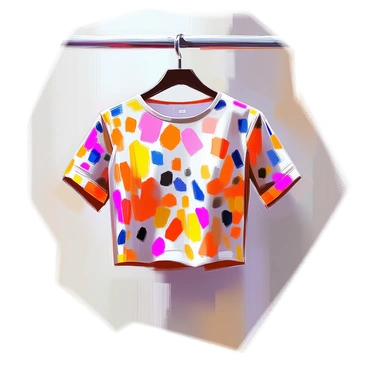 A blouse featuring a bold leopard print pattern, characterized by a sleek and fitted silhouette. The fabric drapes elegantly, emphasizing the contours of the wearer's body. The sleeves are short, offering a modern touch, while the neckline is slightly rounded, adding to its stylishness. The vibrant colors of the leopard print contrast beautifully, creating a striking visual effect. The blouse is displayed on a hanger against a neutral background, allowing the pattern and design to stand out prominently.