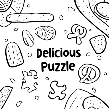 A jigsaw puzzle where each piece is shaped like a different type of bread