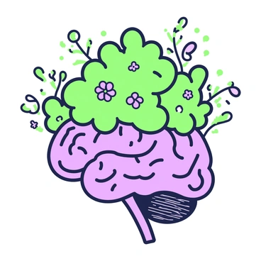 A brain with dense forest foliage growing on top