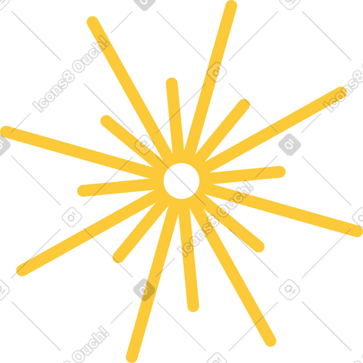 Ilustração de Fogos artifício amarelo em no estilo Juicy para baixar em PNG, SVG