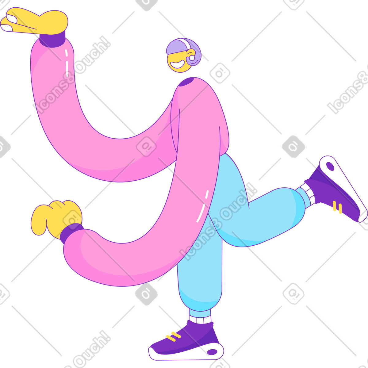 Ilustração de Menina com perna para cima em no estilo Elastic baixar em PNG, SVG