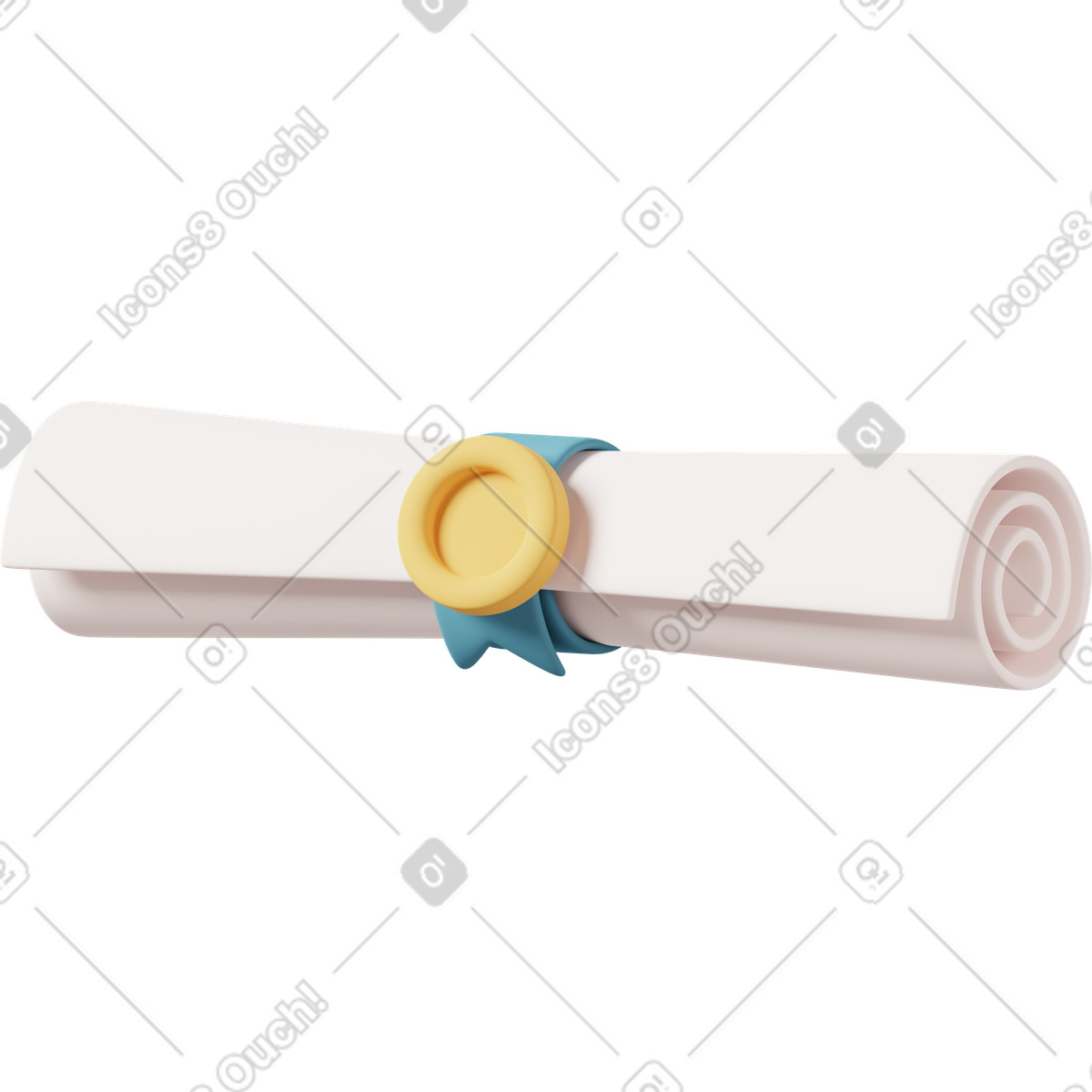 Ilustração de Diploma certificate horizontally em no estilo 3D Casual life para baixar em PNG, SVG