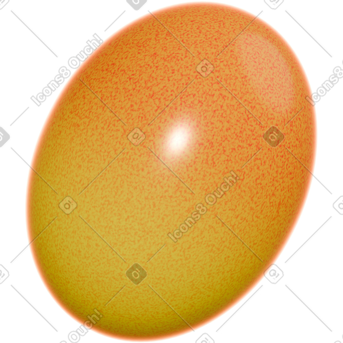 Ei orange-Illustration im 3D Holidays-Stil als Download in PNG, SVG