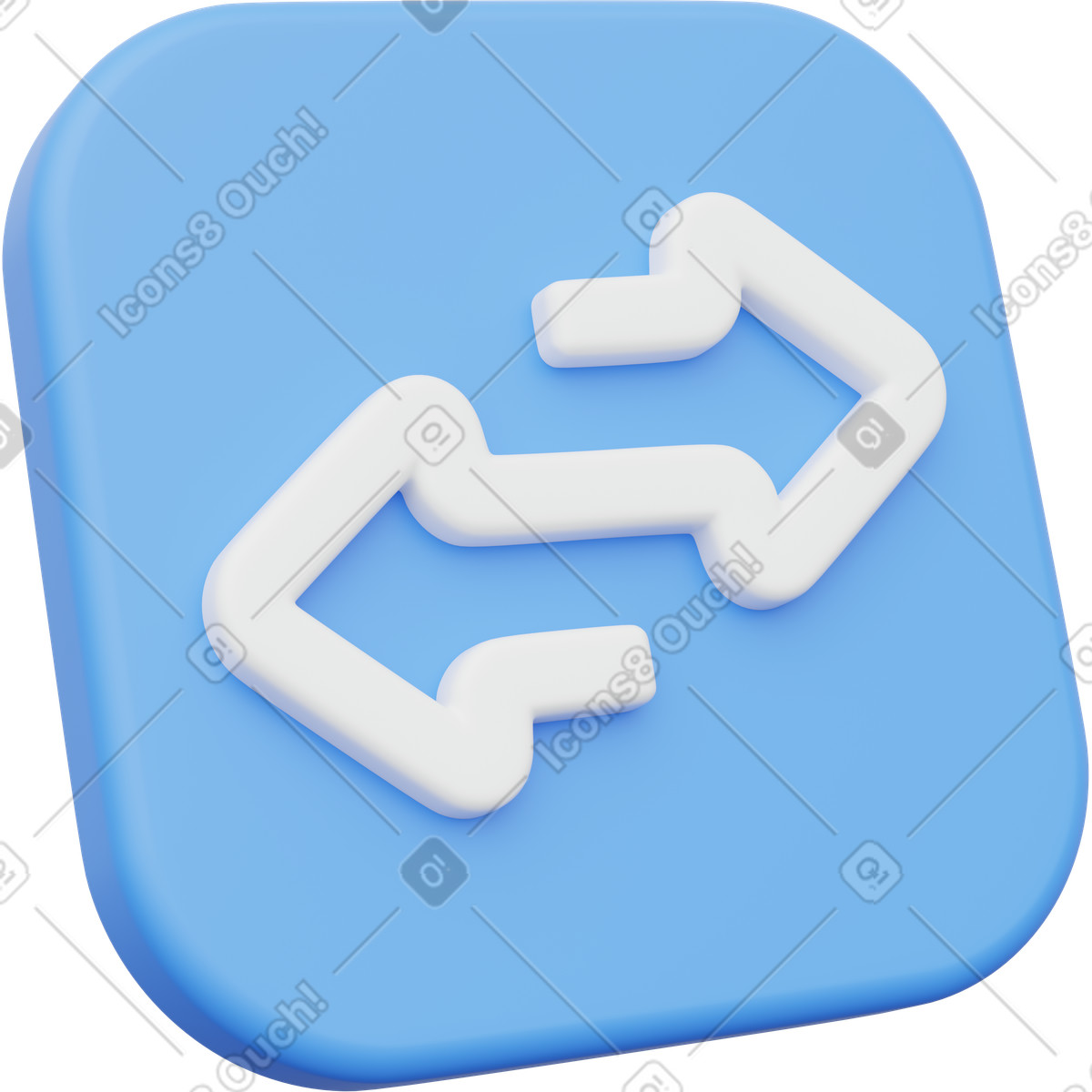 Exchange arrows icon, bidirectional swap symbol, transfer direction blue illustration in 3D Playful style download in PNG, SVG