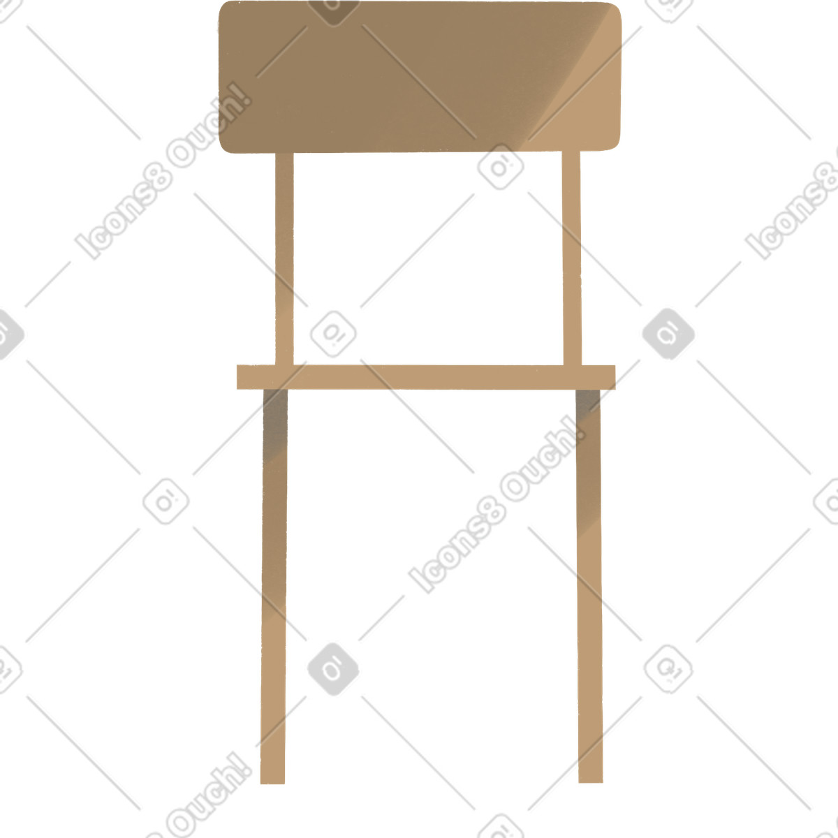 Brown wooden chair illustration in Shine style download in PNG, SVG