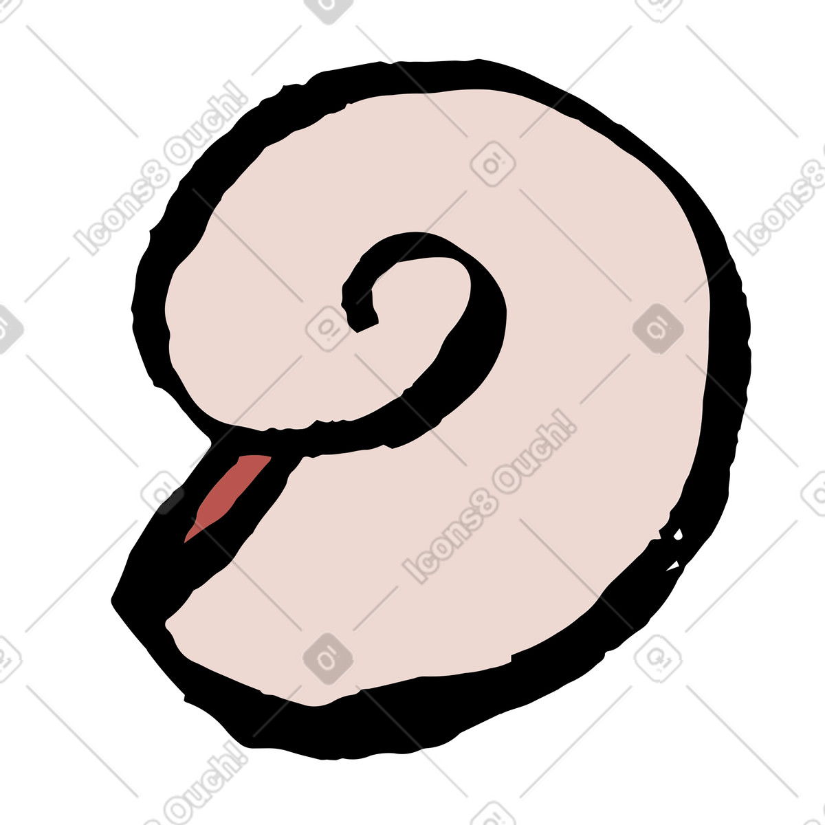 Guscio illustrazione in stile Scandi scarica in PNG, SVG