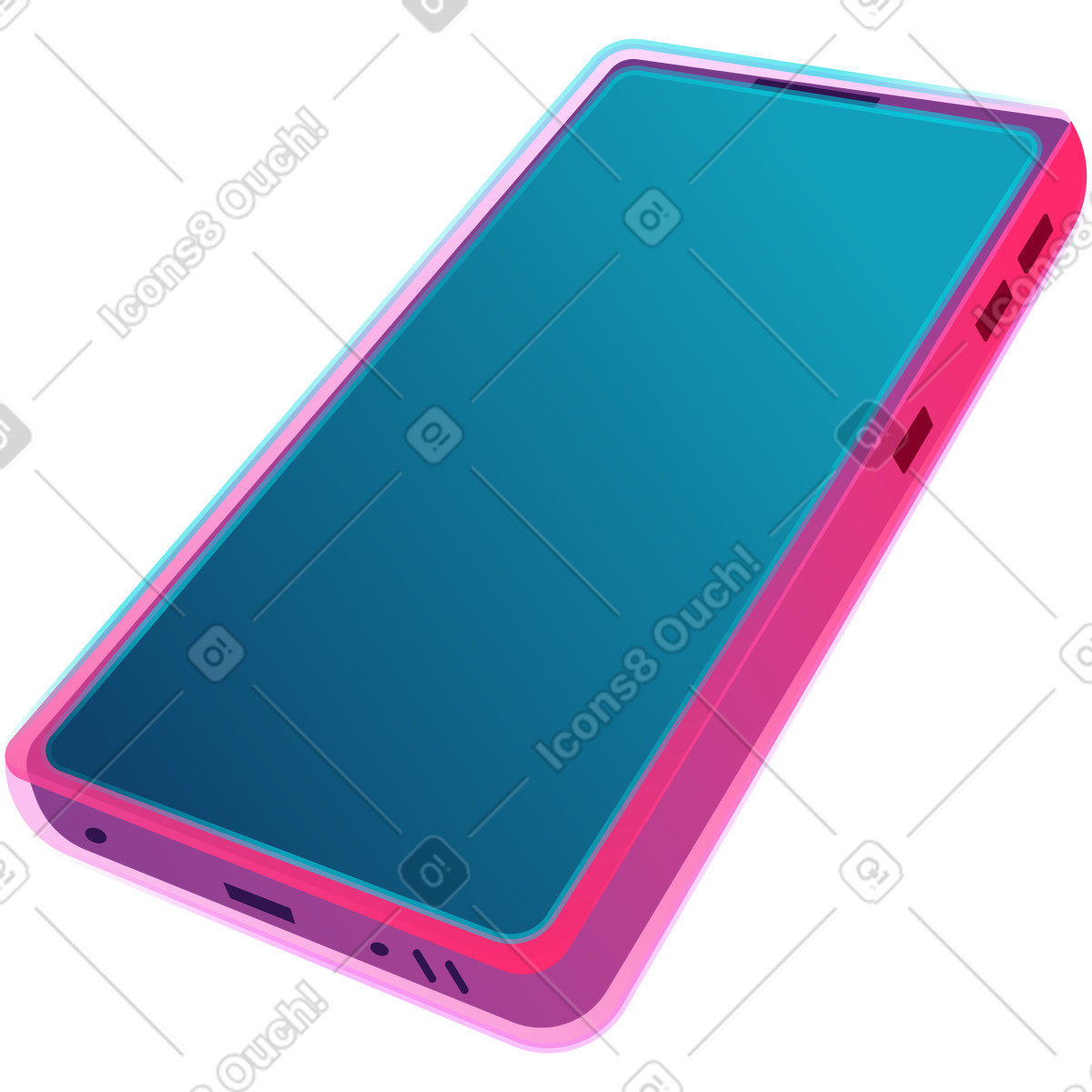 Illustration Téléphone portable dans le style Neon à télécharger aux formats PNG, SVG