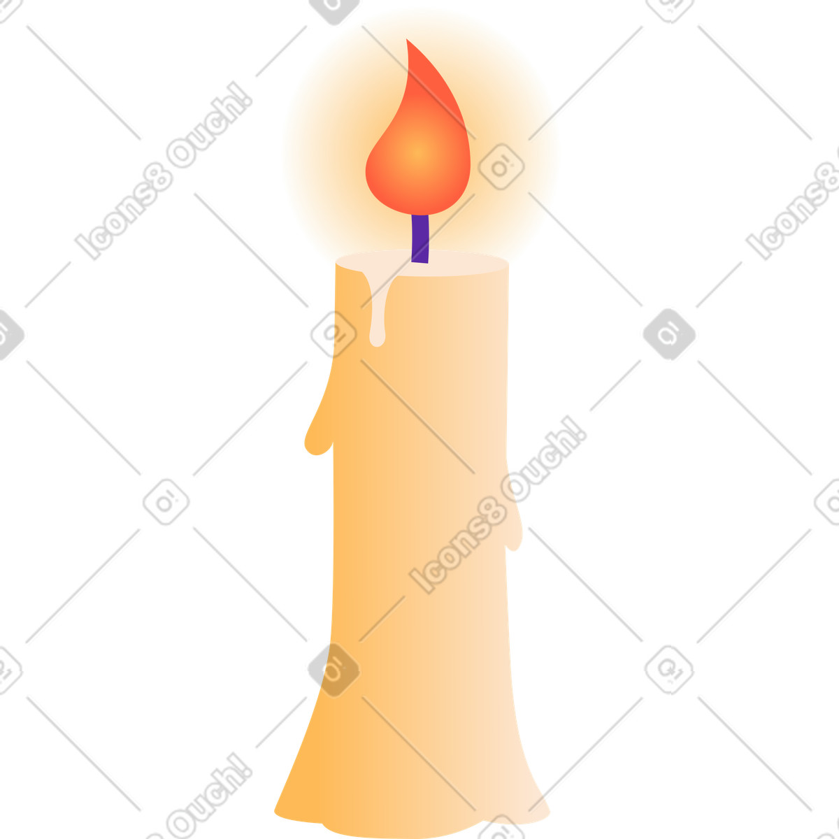 Candle illustration in Lettering style download in PNG, SVG