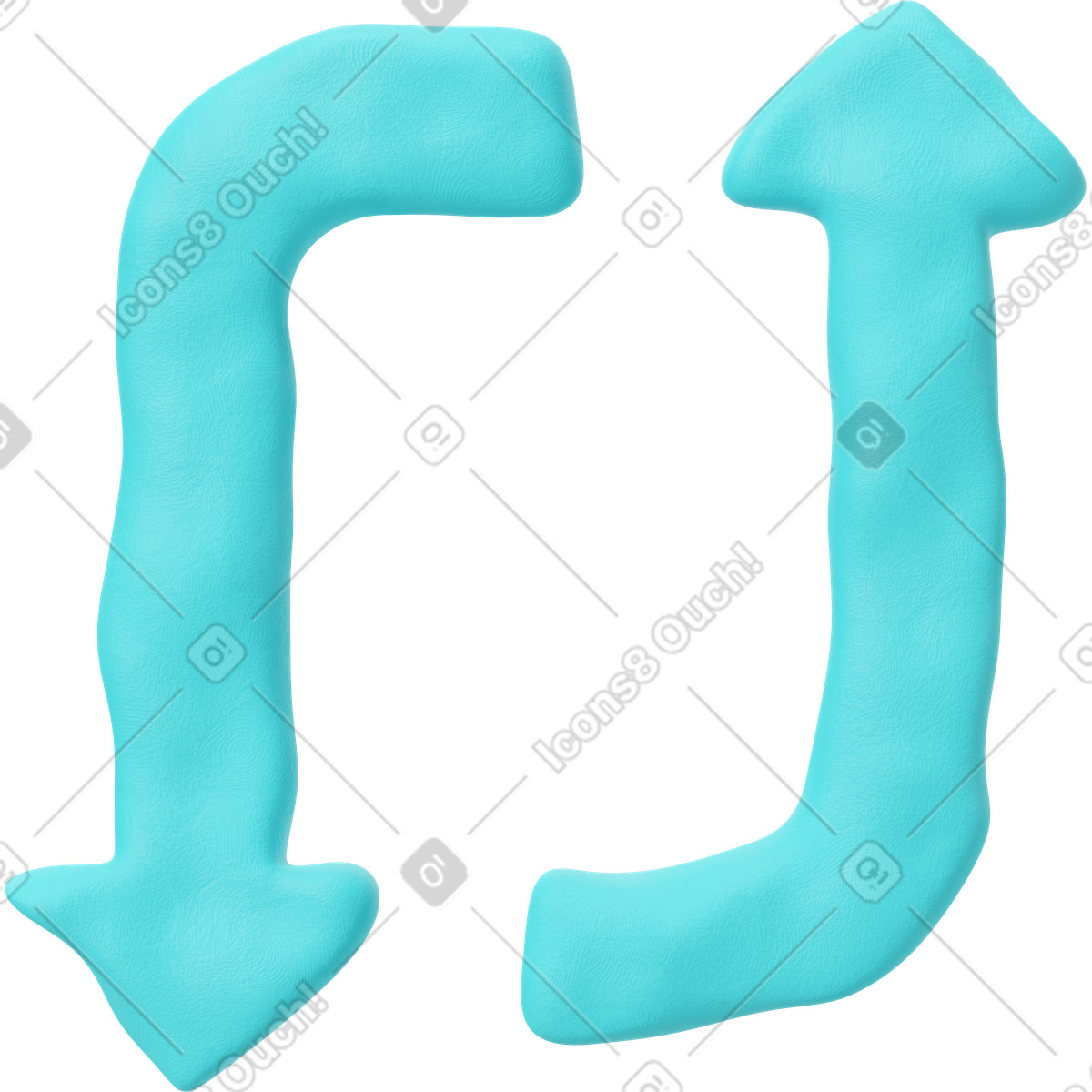 Ilustración Light blue refresh icon en estilo 3D Plastilina a descargar en PNG y SVG