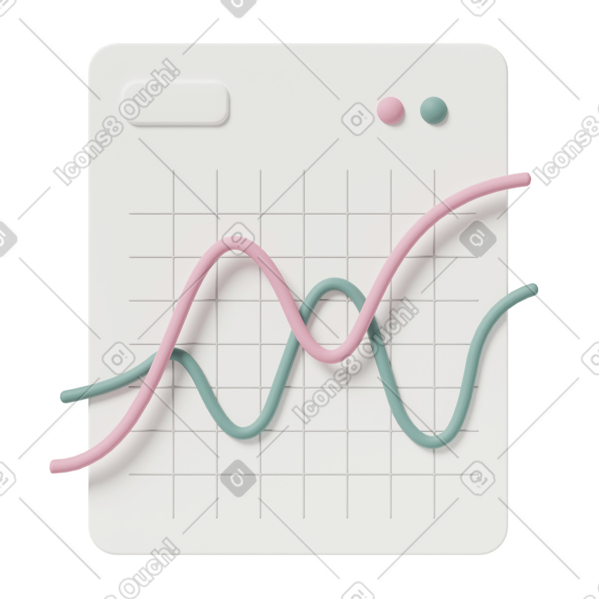 3D Casual life 스타일의 Chart 일러스트레이션 PNG, SVG 다운로드