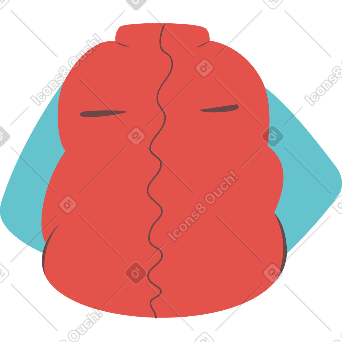 Puffer vest with sleeves without shadow illustration in Lagom style download in PNG, SVG