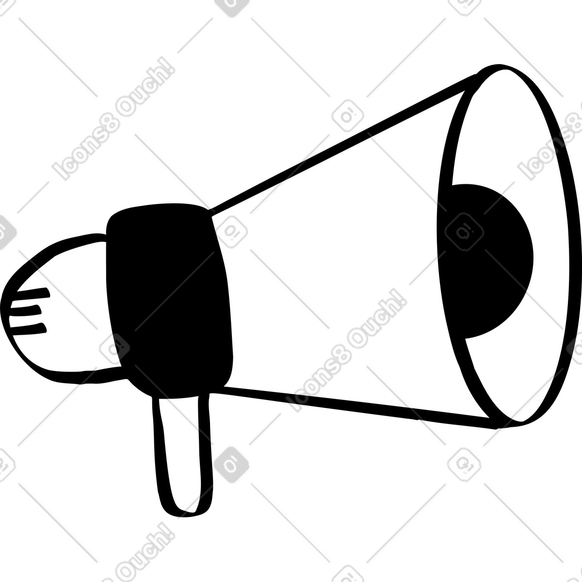 Megaphone white illustration in Journal style download in PNG, SVG