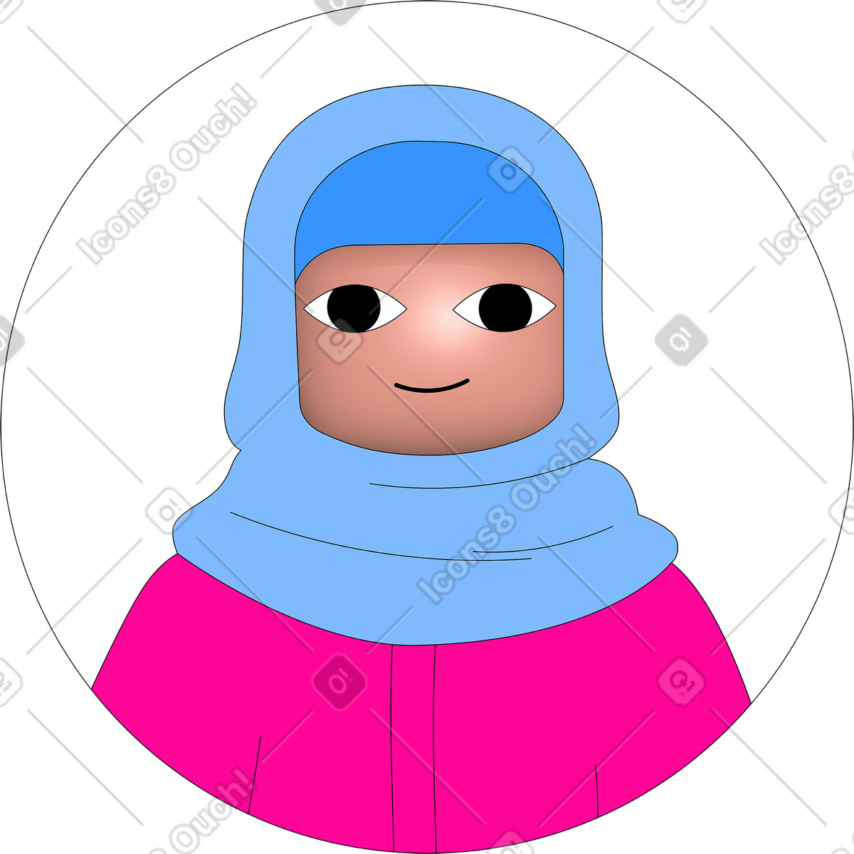 Ilustración Avatar femenino en estilo Pop a descargar en PNG y SVG