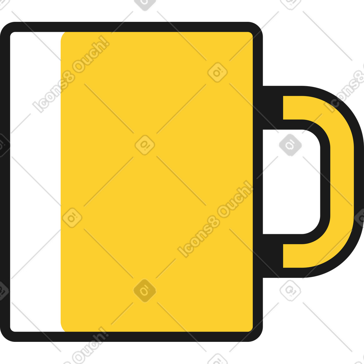 Tasse tee kaffee-Illustration im Taxi-Stil als Download in PNG, SVG