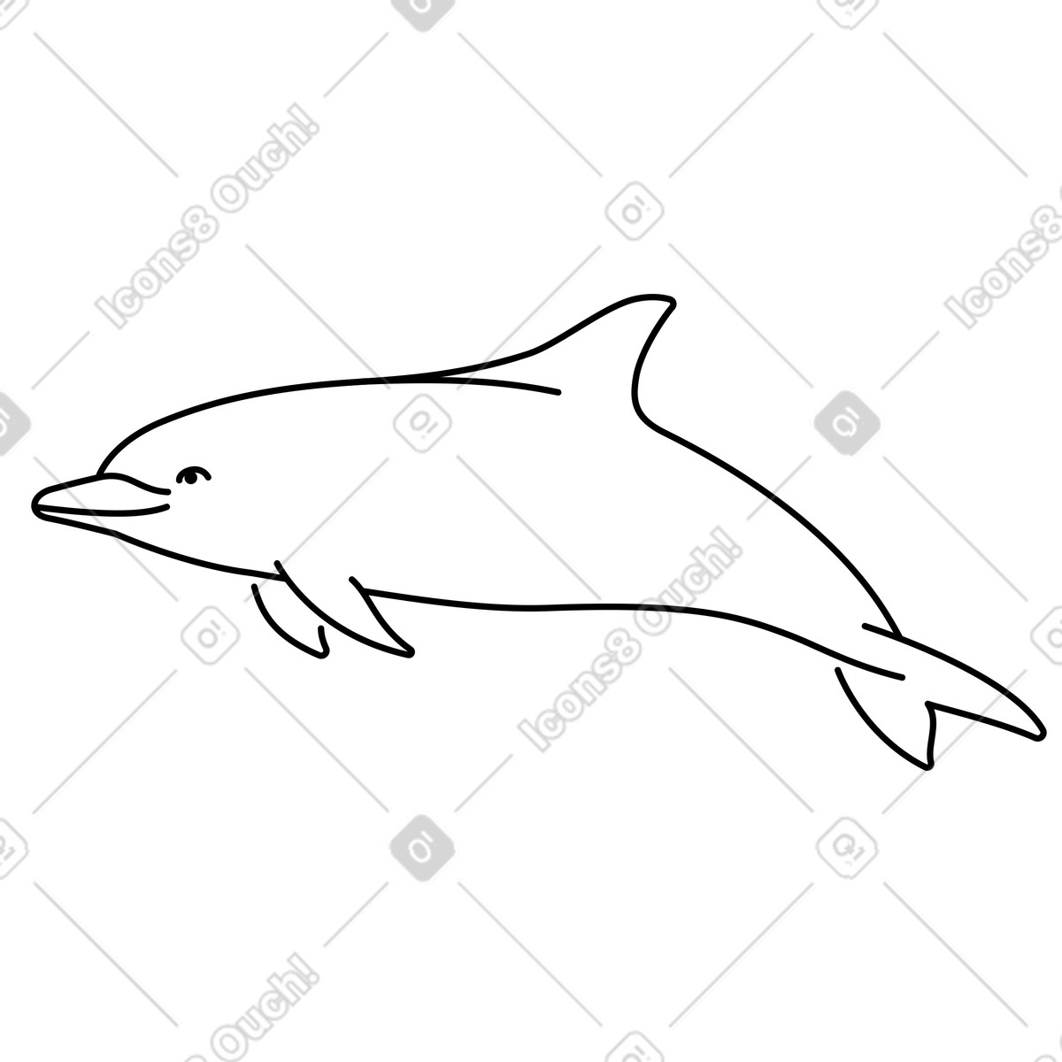 Dolphin illustration in Transistor style download in PNG, SVG