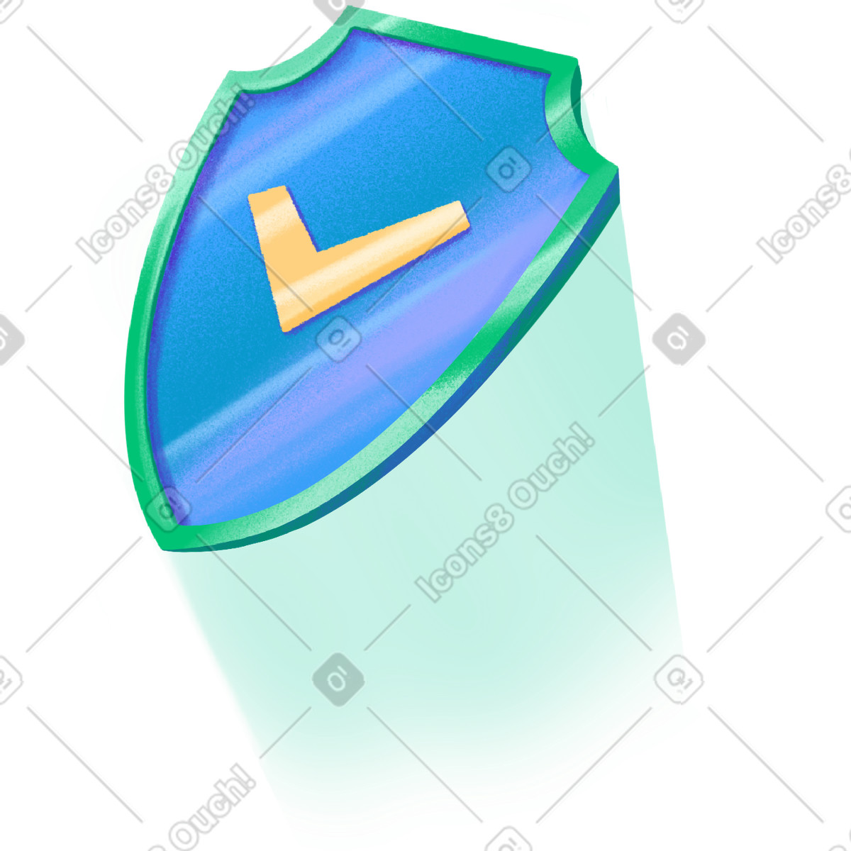 Smart 스타일의 Shield with a check mark 일러스트레이션 PNG, SVG 다운로드