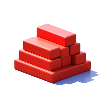 A stack of red bricks ready for construction