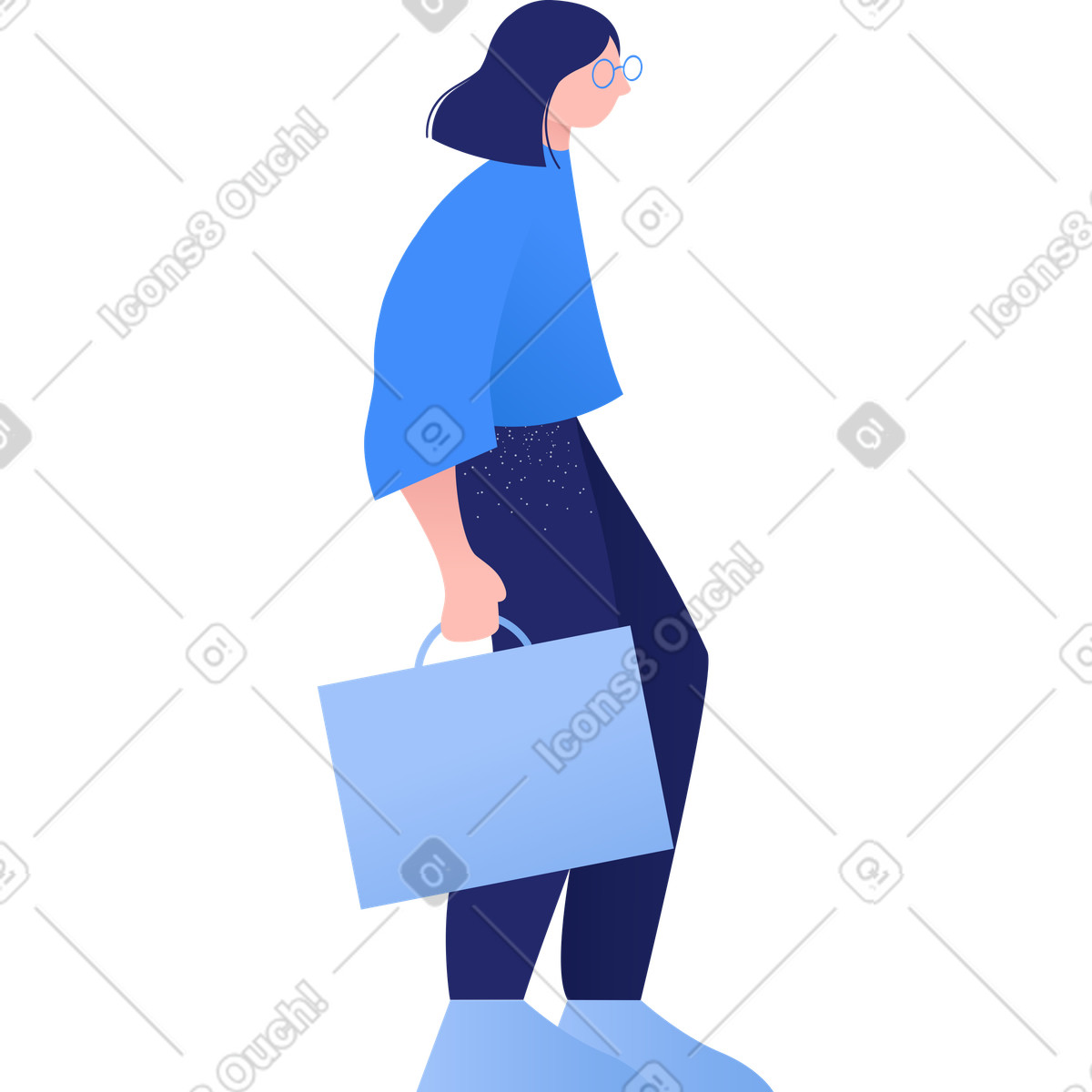 Clip スタイルの Girl のイラストをPNG、SVG形式でダウンロード