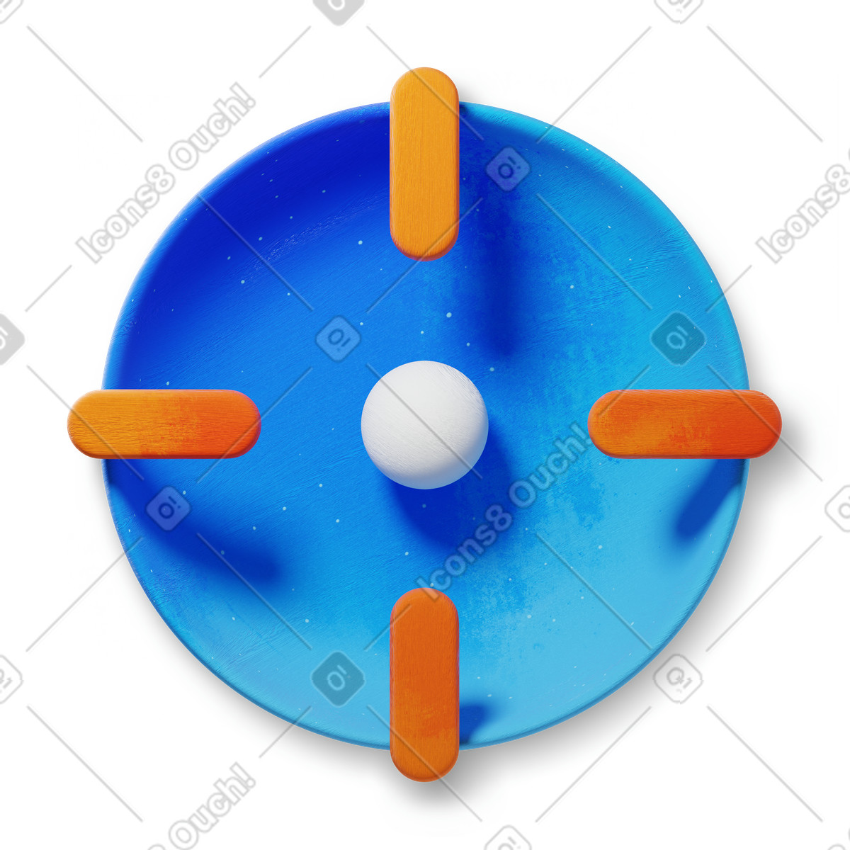 Precision aiming target symbol with circular scope and crosshair illustration in 3D Microsoft Fluent style download in PNG, SVG