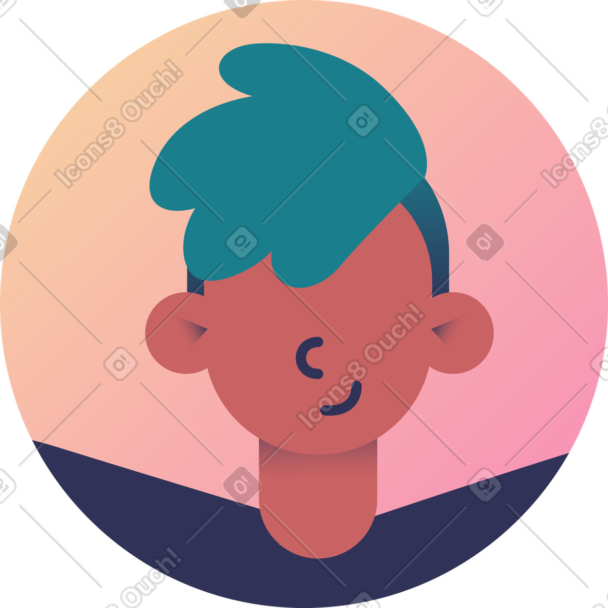 Ilustración animada Avatar de hombre piel oscura en estilo Beam a descargar en GIF, Lottie (JSON), AE