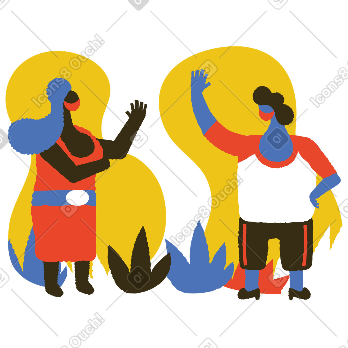 Ilustração de Mantenha distância em no estilo Bermuda para baixar em PNG, SVG