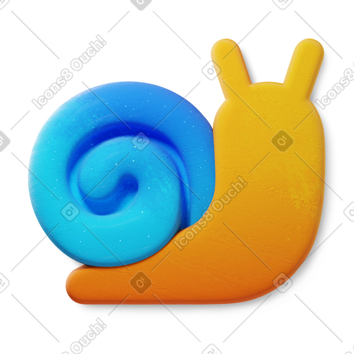 Ilustración Simple snail with colorful gradient shell swirl en estilo 3D Microsoft Fluent illustration a descargar en PNG y SVG