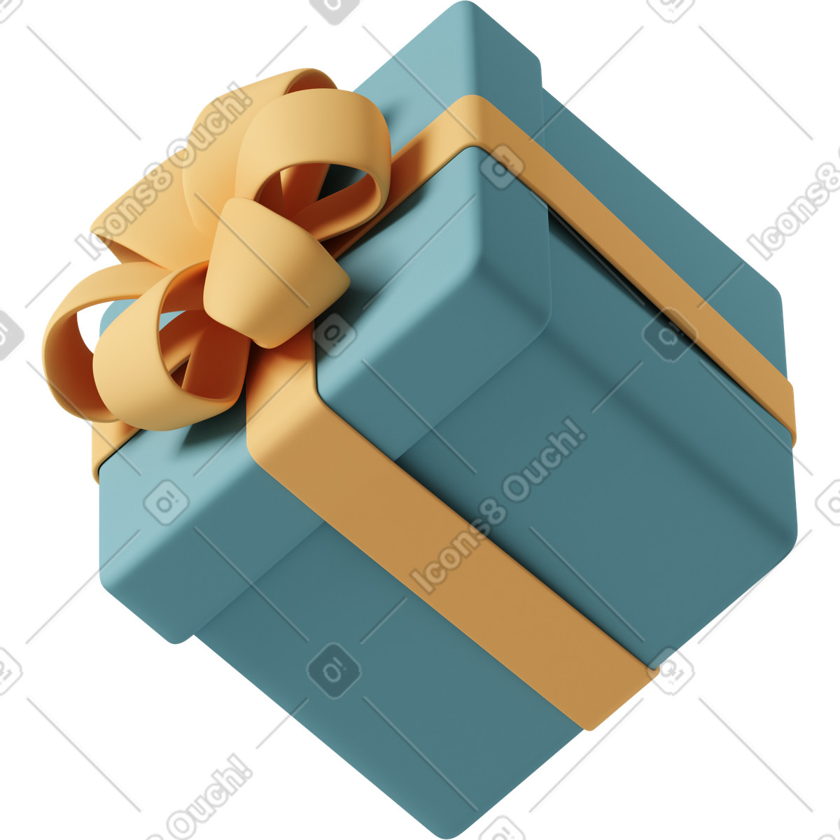 Ilustração de Blue gift box with orange ribbon em no estilo 3D Casual life para baixar em PNG, SVG