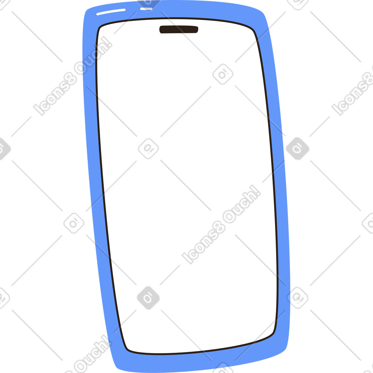 Ilustração de Celular azul em no estilo Plain para baixar em PNG, SVG