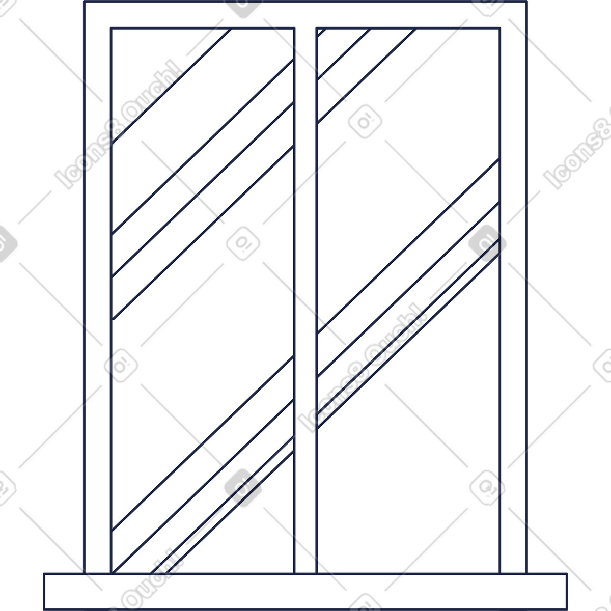 Ilustración Ventana en estilo Urban Line a descargar en PNG y SVG