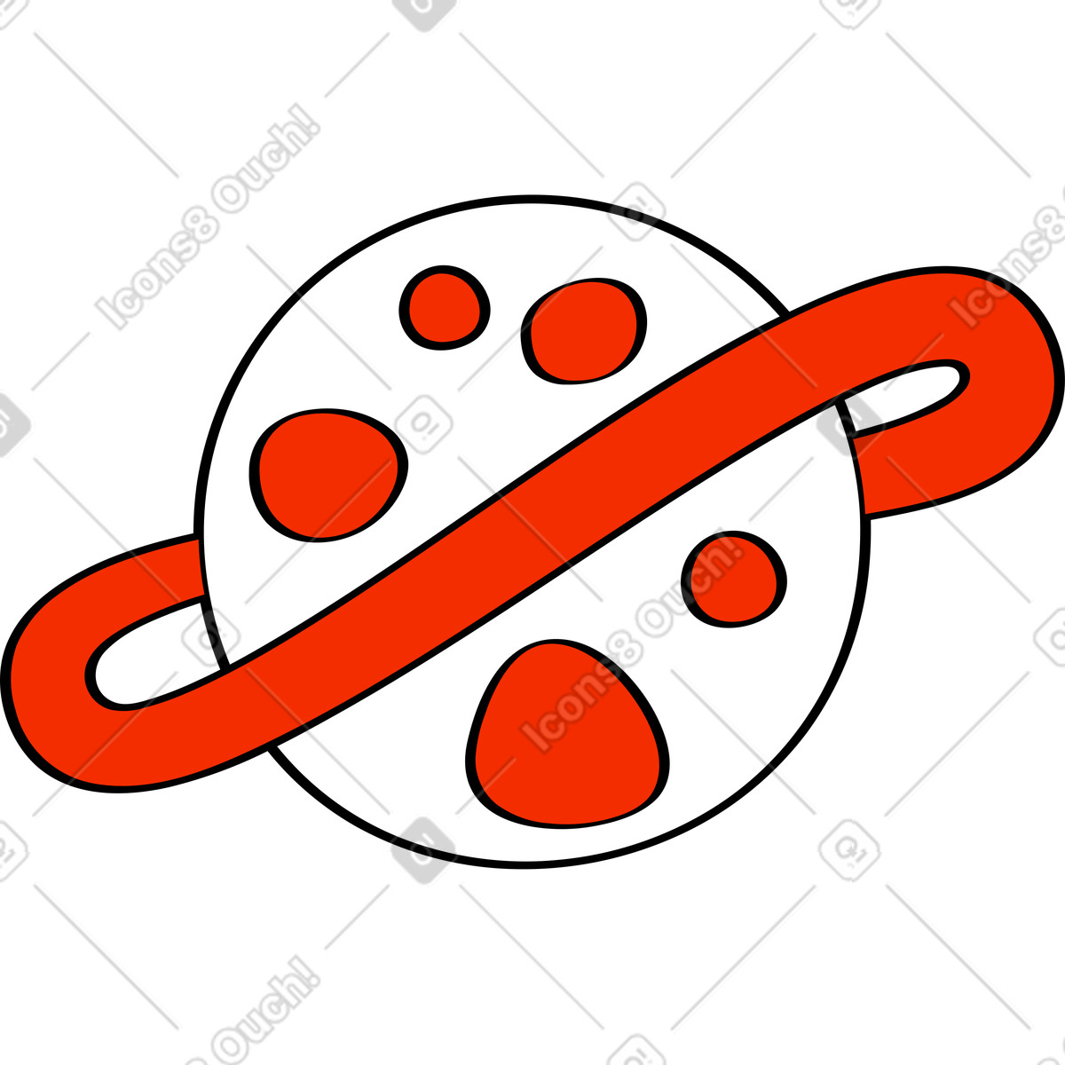 Planet-Illustration im Looney-Stil als Download in PNG, SVG