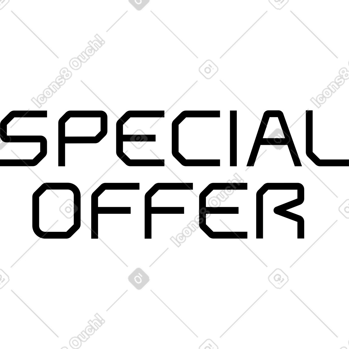 Ilustración Oferta especial de letras en estilo Space a descargar en PNG y SVG