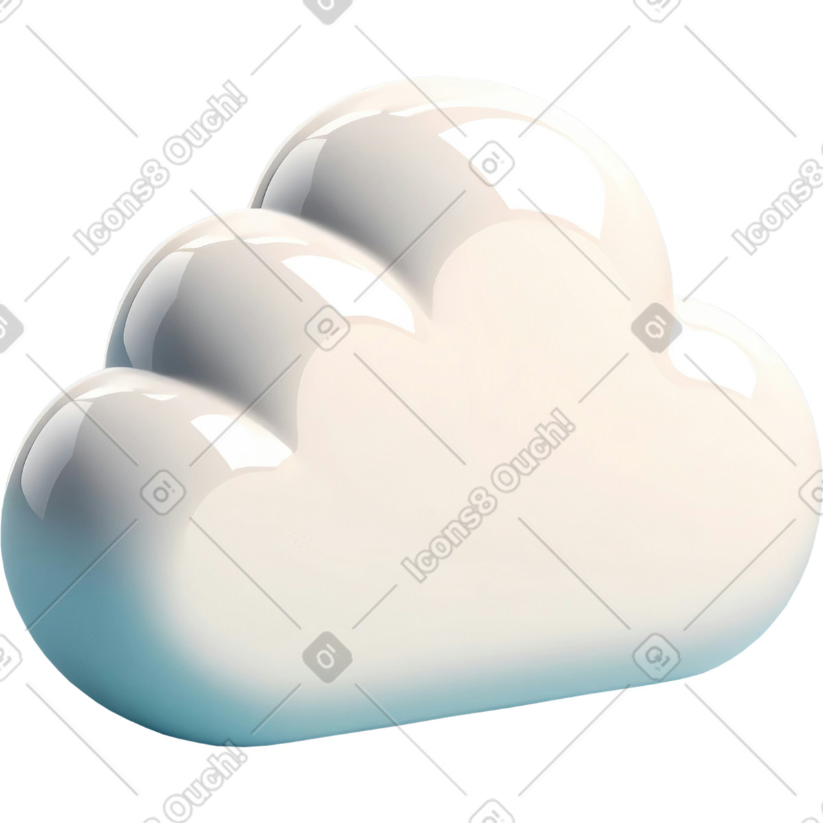 3D Mini スタイルの 白い雲 のイラストをPNG、SVG形式でダウンロード