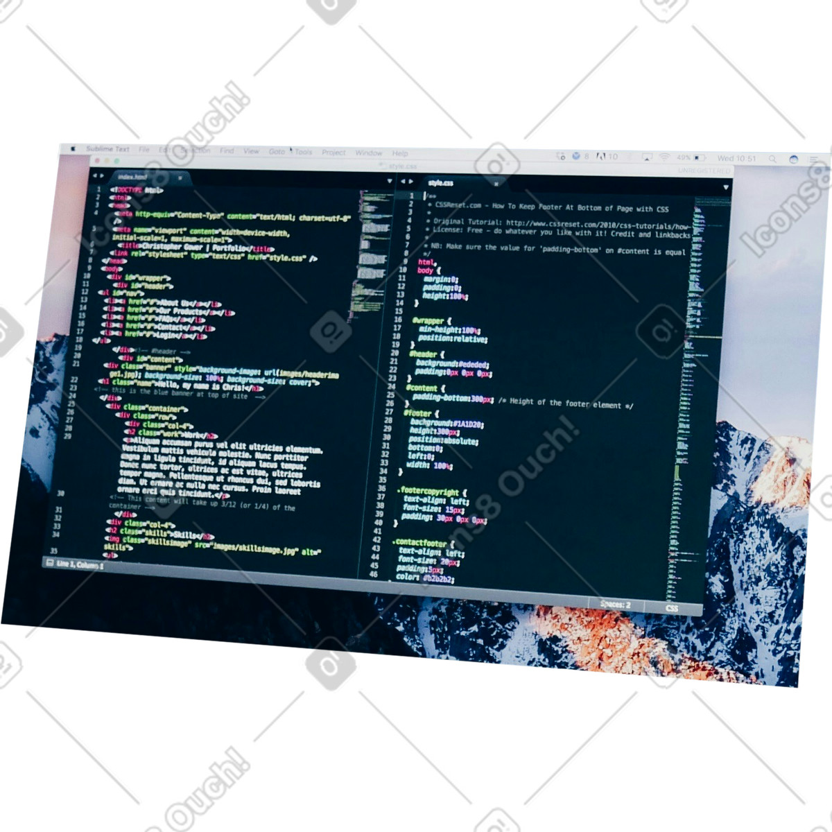 Code illustration in PNG, SVG