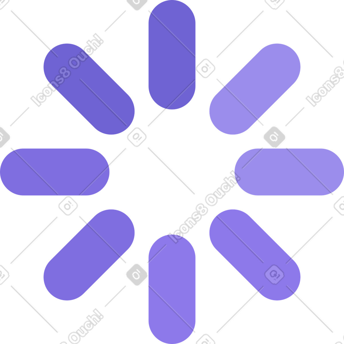 Ilustración Spinner de carga morado en estilo Bright a descargar en PNG y SVG