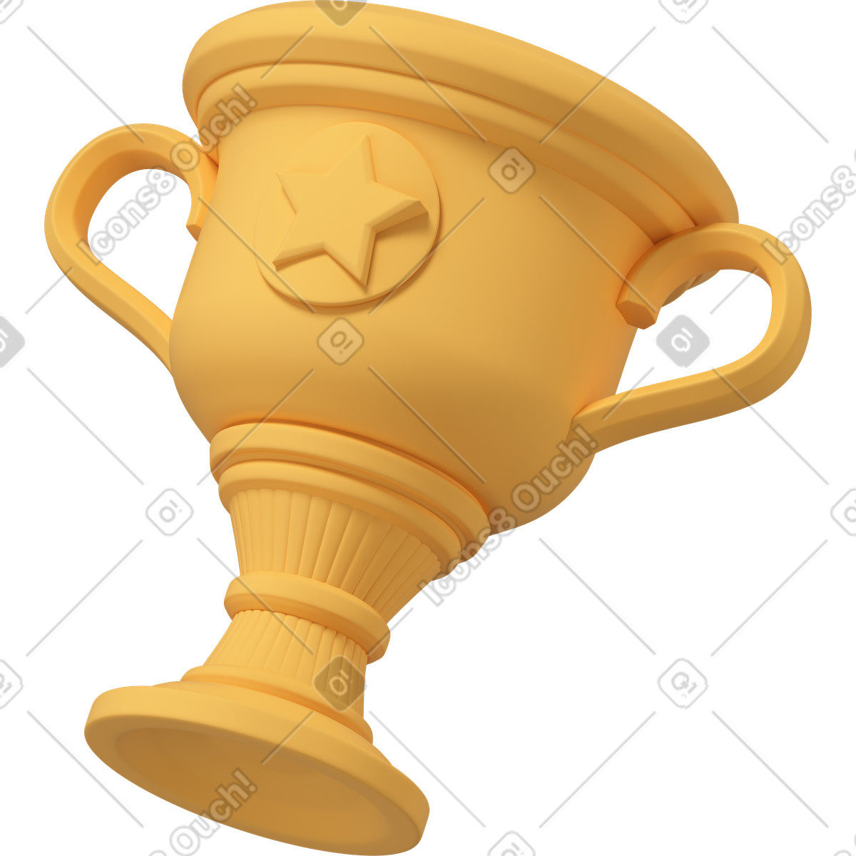 3D Casual life スタイルの Golden award trophy cup with star のアニメーションイラストをGIF、Lottie (JSON)、AEでダウンロード